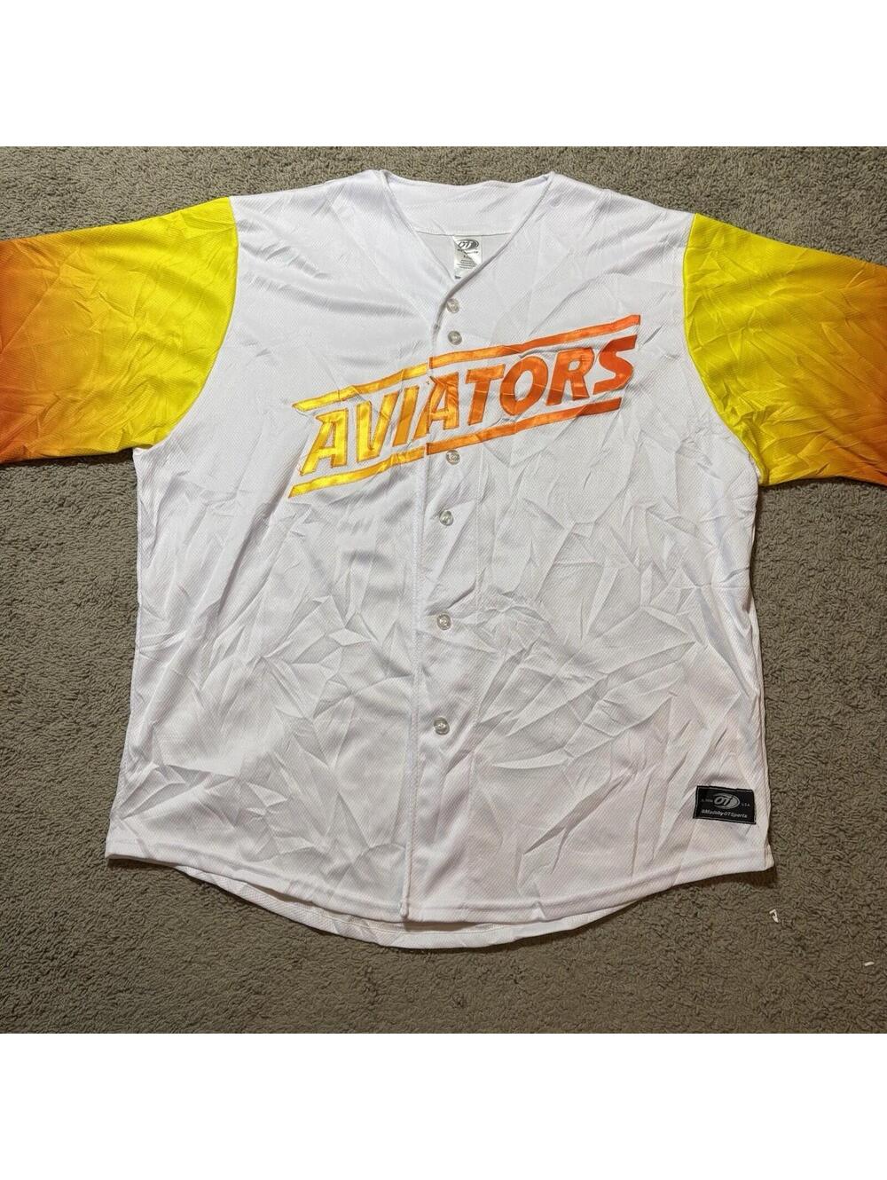 Las Vegas Aviators MiLB Baseball Jersey OT Sports Mens 3XL White Sunset Sleeves